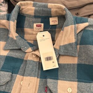 Levi's Blue and Beige Checkered Shirt